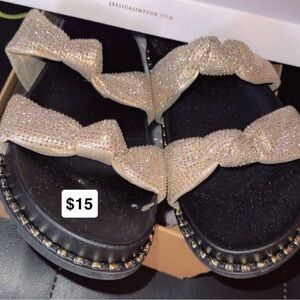 Jessica Simpson Women's Sandals - Gold Glitter
